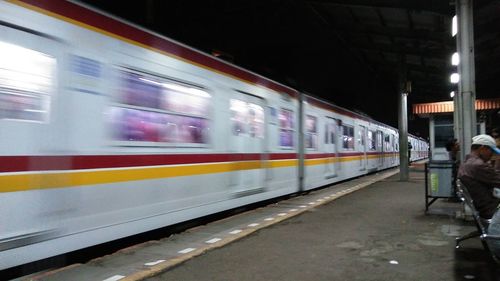 Train at railroad station platform