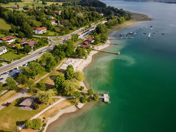 High angle view of sea