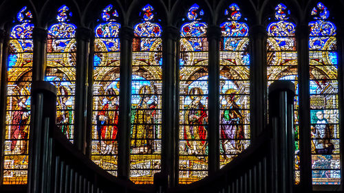 Low angle view of window in temple