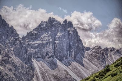 Panoramic view of rocky mountains against sky