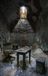 Interior of abandoned building