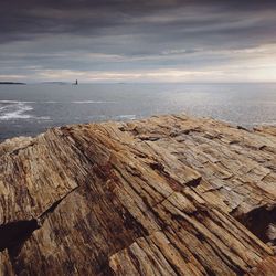 Scenic view of sea at sunset