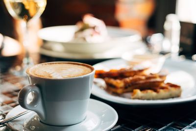 Close-up of coffee on table