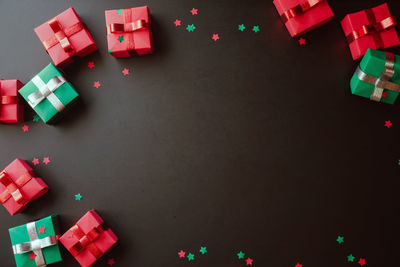 High angle view of toys on table