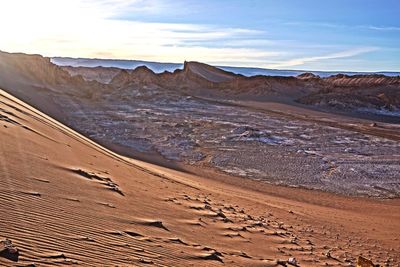 Scenic view of desert against sky