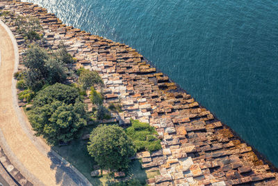 Barangaroo waterfront sydney. harbor shore - view of the ocean. australia