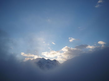 Low angle view of mountains against sky