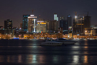 Illuminated city at night