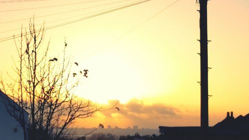 Low angle view of power lines