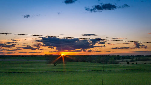 Scenic view of landscape at sunset