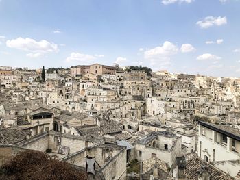 High angle view of townscape against sky