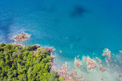 Scenic view of sea and rocks