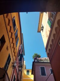 Low angle view of residential buildings against sky