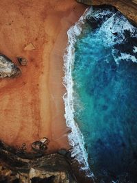 High angle view of sea