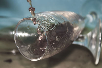 Close-up of water drops on glass