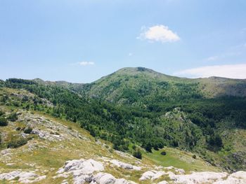 Scenic view of mountains against sky