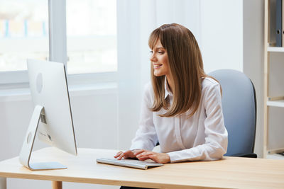 Businesswoman working at office