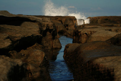 Rocks in sea