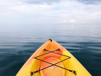 High angle view of kayak in sea