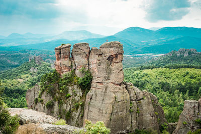 Rock formations against sky