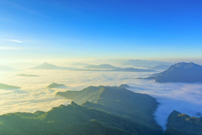 The mountains are complicated, in the morning mist, thailand