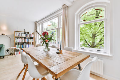 Potted plant on table at home