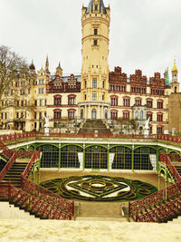 Fountain in front of historical building