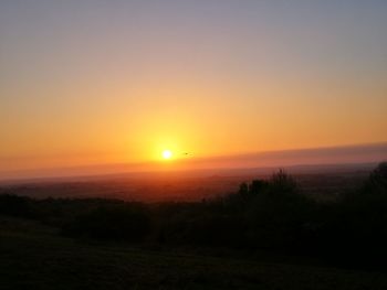 Silhouette of landscape at sunset