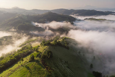 High angle view of landscape against sky