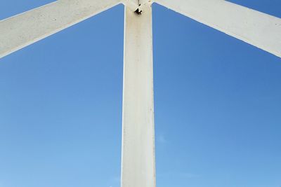 Low angle view of built structure against blue sky