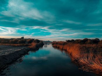 Scenic view of river against sky