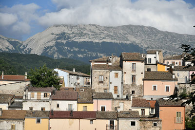 Panoramic view of cansano, a village of abruzzo, italy.