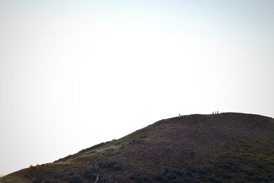 Low angle view of mountain against clear sky