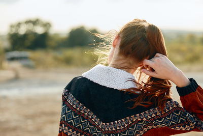 Side view of woman looking away