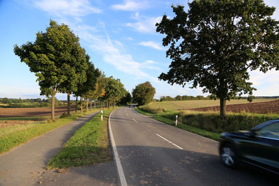 Car driving on german country road