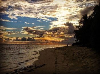 View of sea at sunset