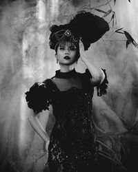 Full length of cute girl standing outdoors