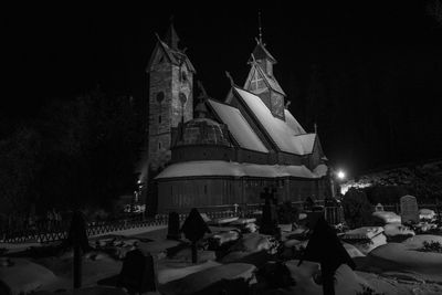 Panoramic view of people at night