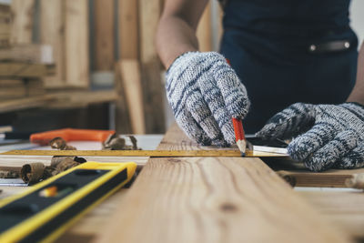 Man working on wood