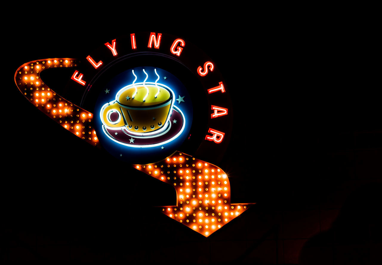 Neon coffee cup