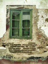 Closed door of house