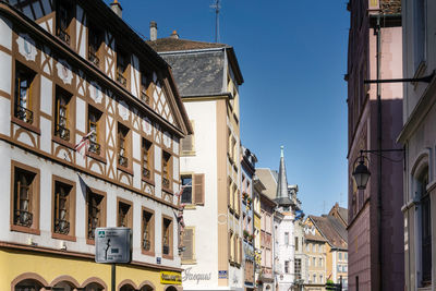 Low angle view of buildings against sky