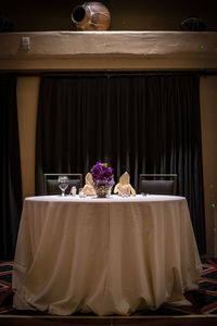 View of ice cream on table