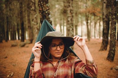 Portrait of senior woman in hat