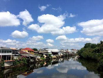 Reflection of buildings in water