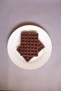 Directly above shot of chocolate cake on table