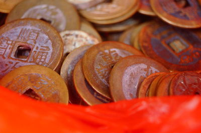 Full frame shot of orange candies