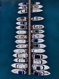 Aerial view of boats at harbor