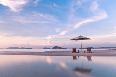 Parasol and chairs at beach