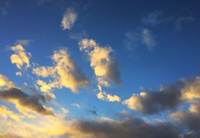 Low angle view of sky at sunset